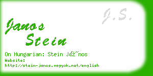 janos stein business card